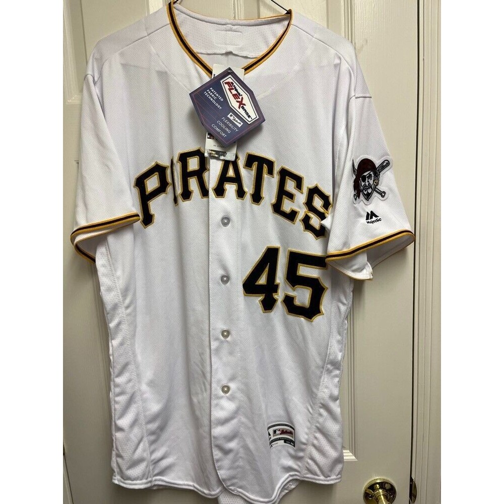 NWOT #45 Gerrit Cole Pittsburgh Pirates 48 Flex Base Jersey White